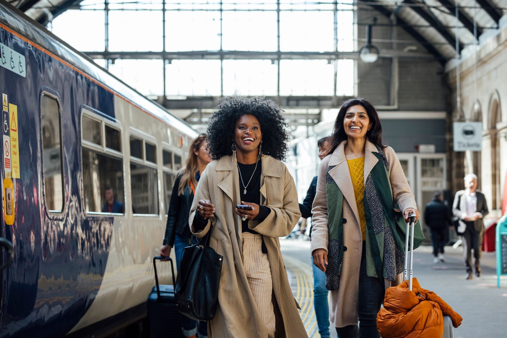 Travelers arriving for a city break tour